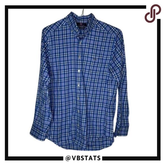 Vineyard Vines Slim Fit Tucker Shirt in Blue/White/Pink Plaid Size Small - Picture 1 of 6
